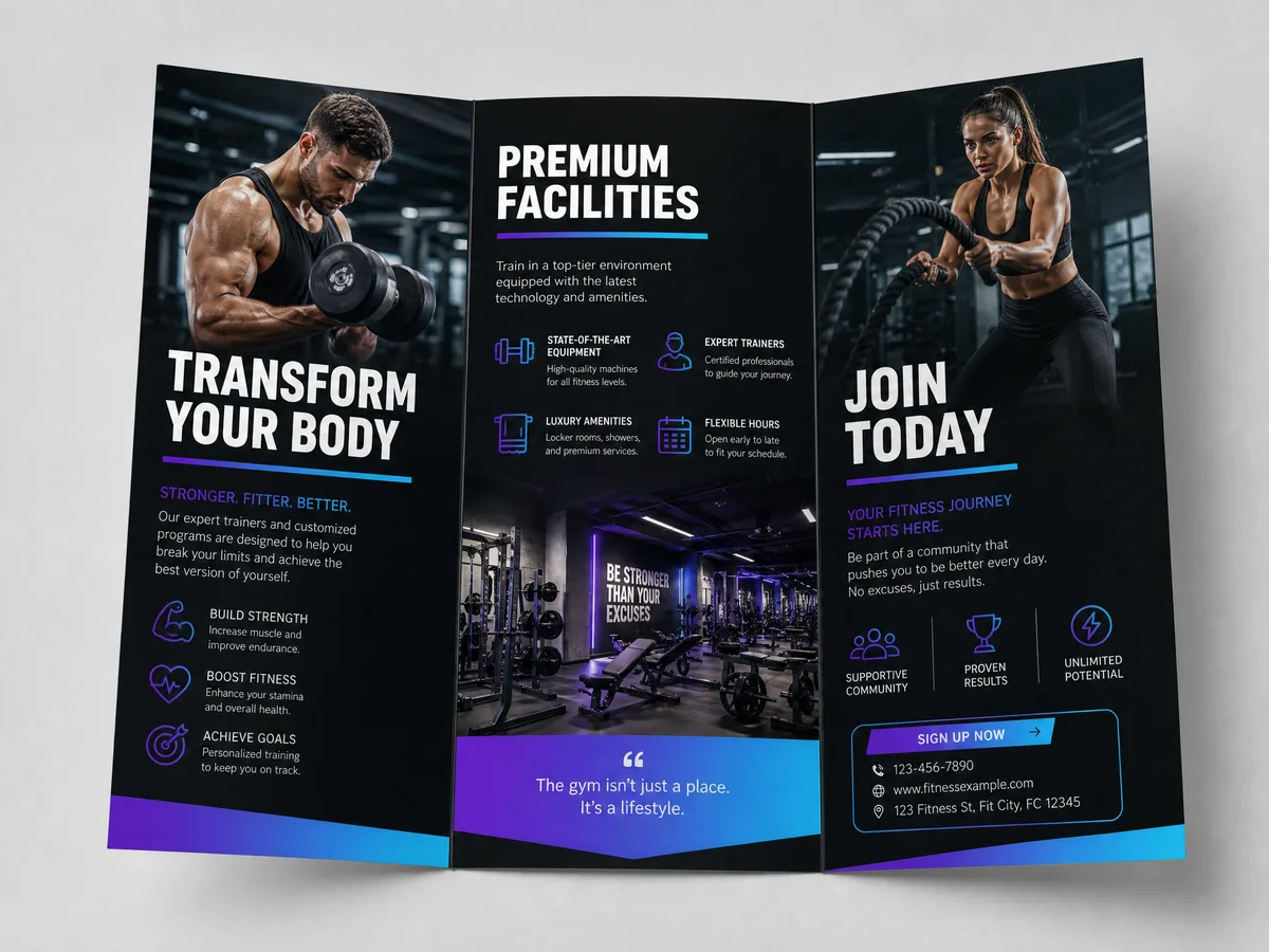Brochure Salle de Sport — Brochure 3 volets